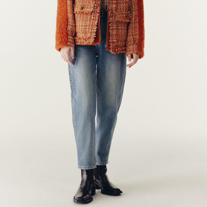 HPLY荷比俪冬新款女高腰收窄脚口哈伦裤牛仔裤HYC44420075