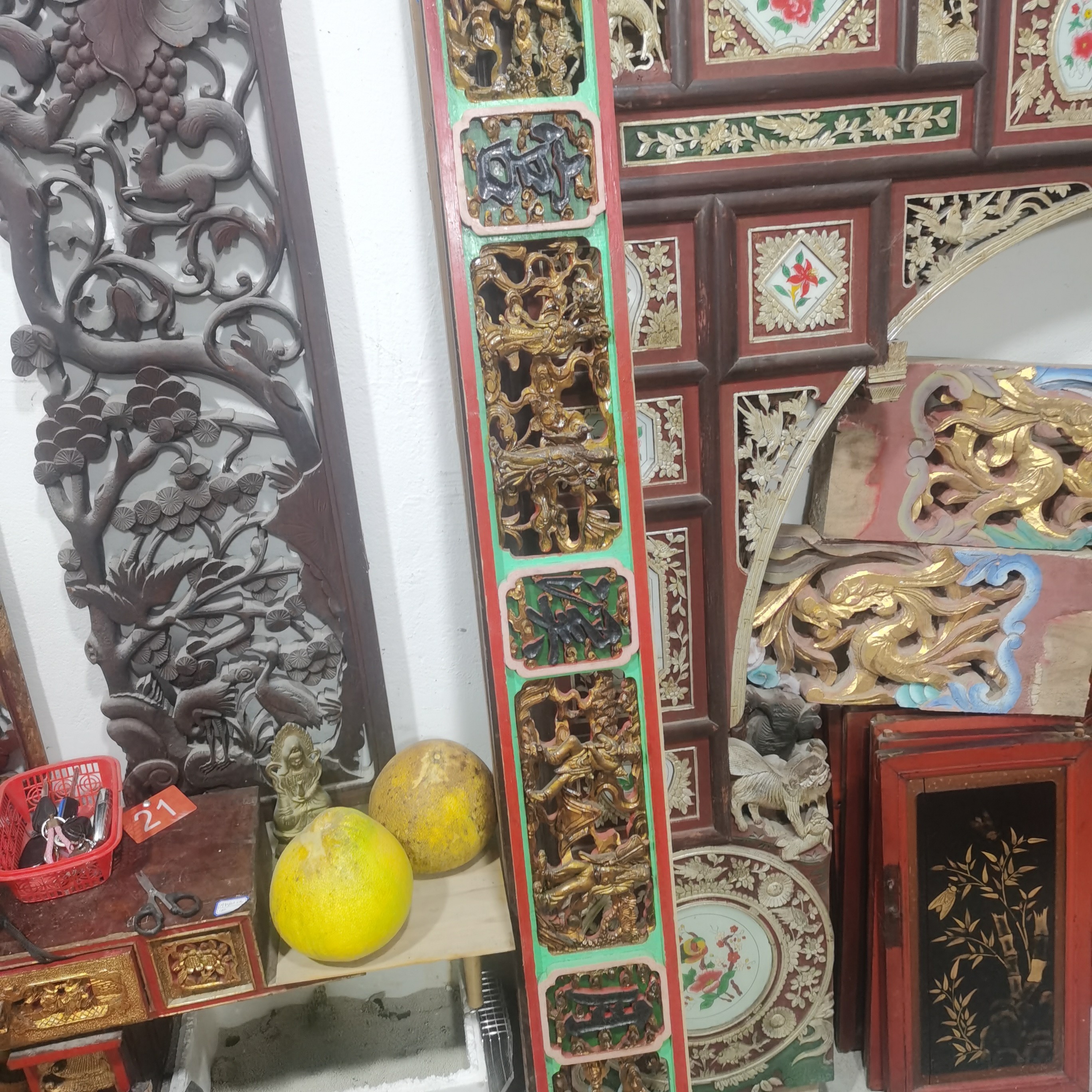 老物件木雕小花板