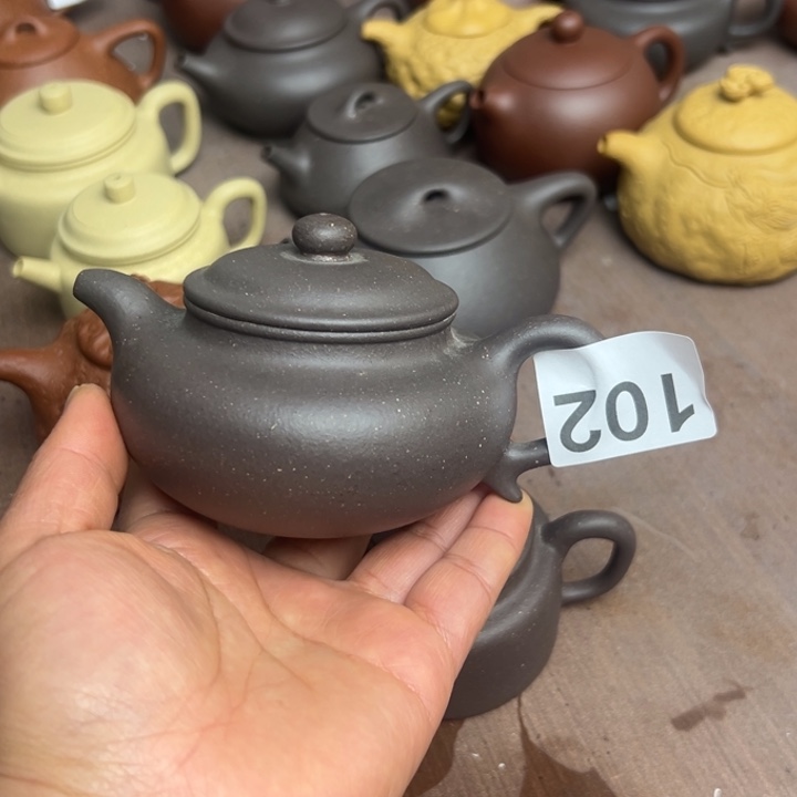 紫砂茶壶天青半手工220cc