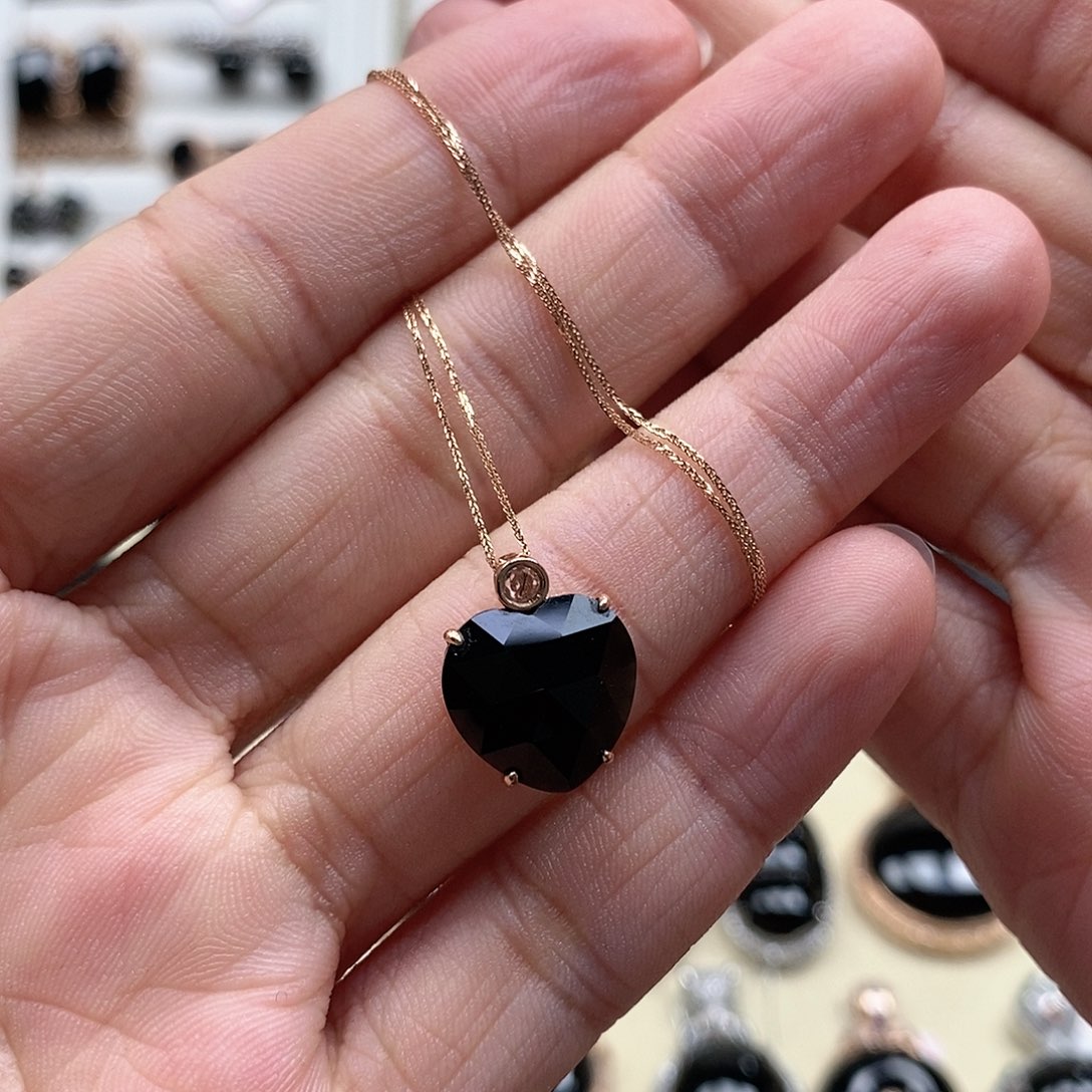 翡翠颈饰18K金镶嵌爱心