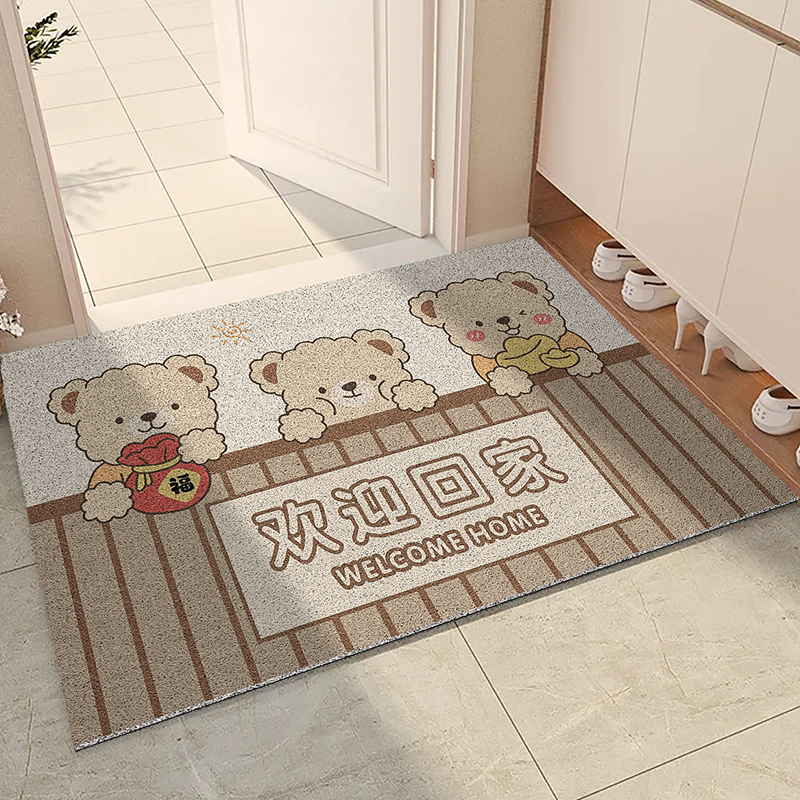 入户门地垫加厚家用室外脚垫耐脏防滑欢迎回家丝圈进门口垫子可裁