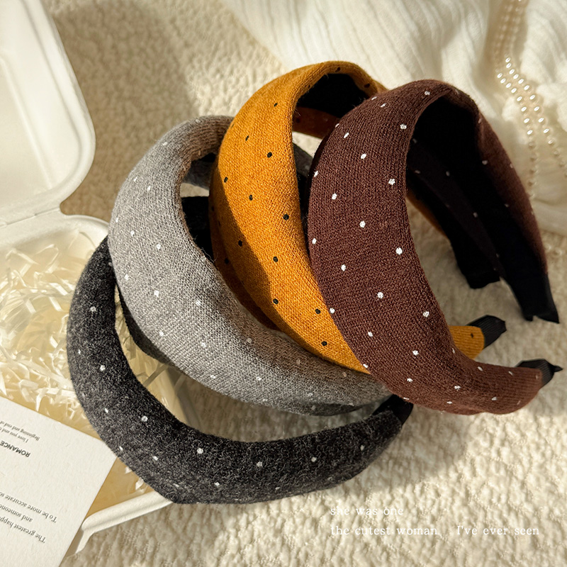 小香风波点宽边发箍日常外戴发卡高级感洗脸压发头箍2026新款发饰