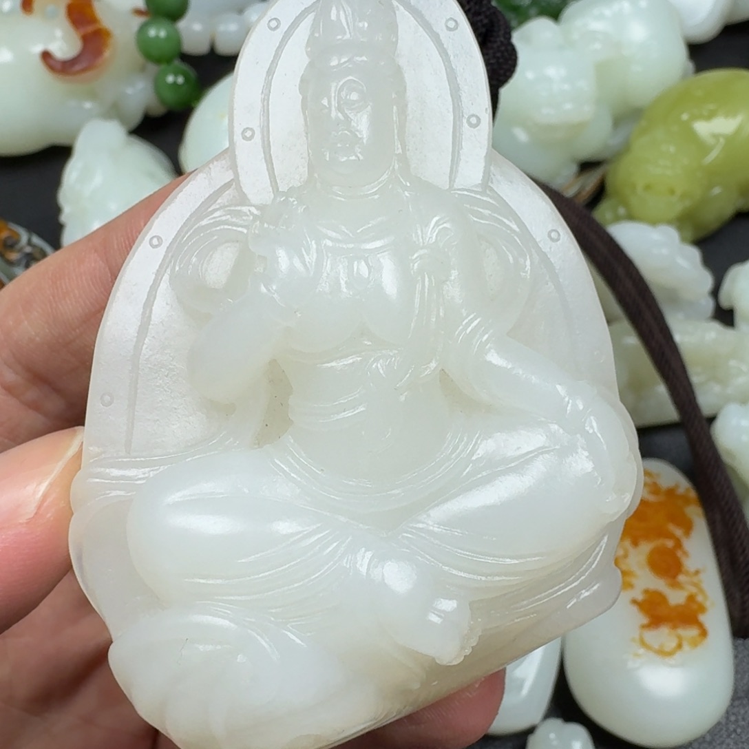 和田玉未镶嵌吊坠(不含链)