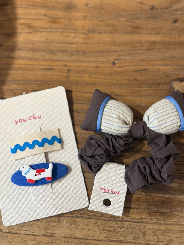 子田推荐儿童一组小狗发夹蝴蝶结复古发圈