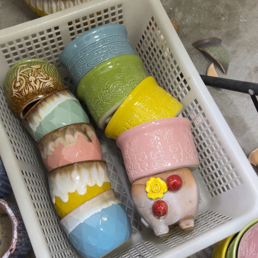 陶瓷花盆特价上新口7-12厘米粉微瑕