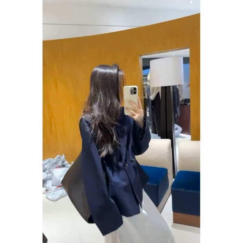 韩系轻职风气质宽松显瘦长袖西装外套高腰修身百搭垂感休闲半身裙