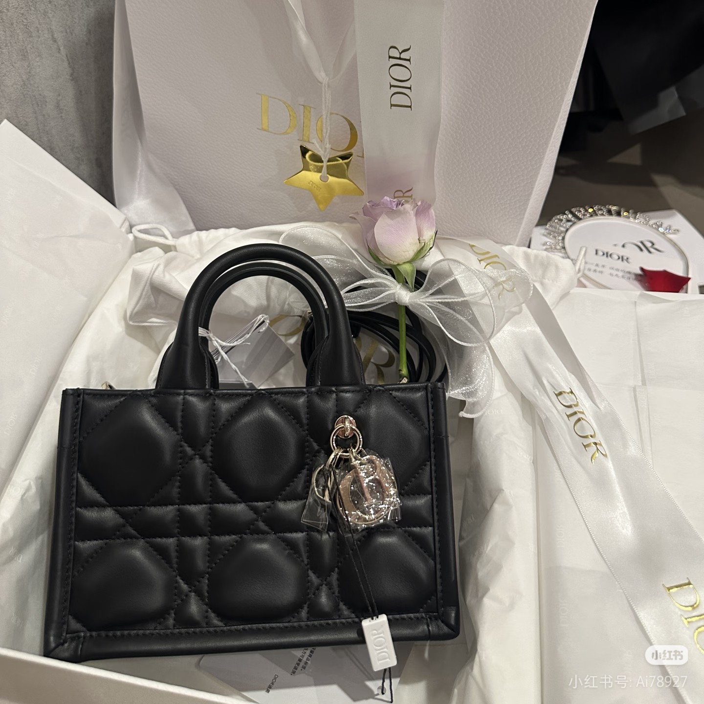 99新 DIOR/迪奥 booktote mini黑金/优品