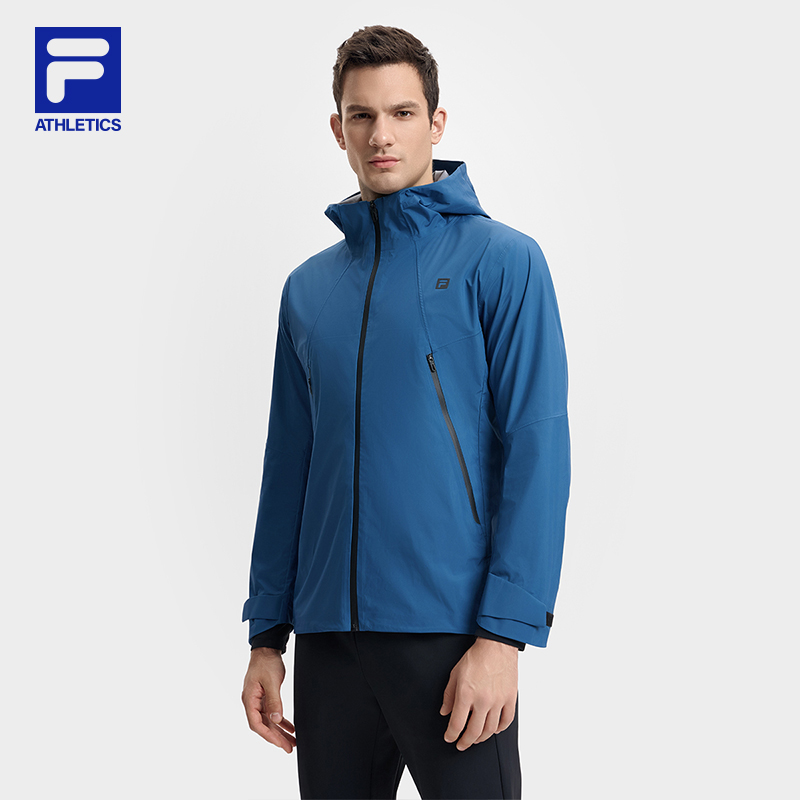 Fila/斐乐户外速干软壳运动连帽防风冲锋外套梭织上衣A11M511719F