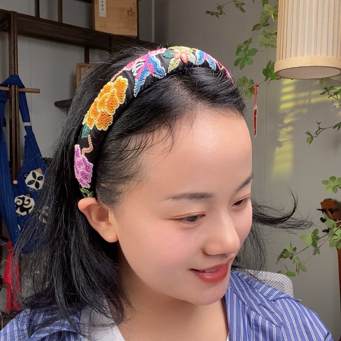 织绣老绣手工刺绣发箍
