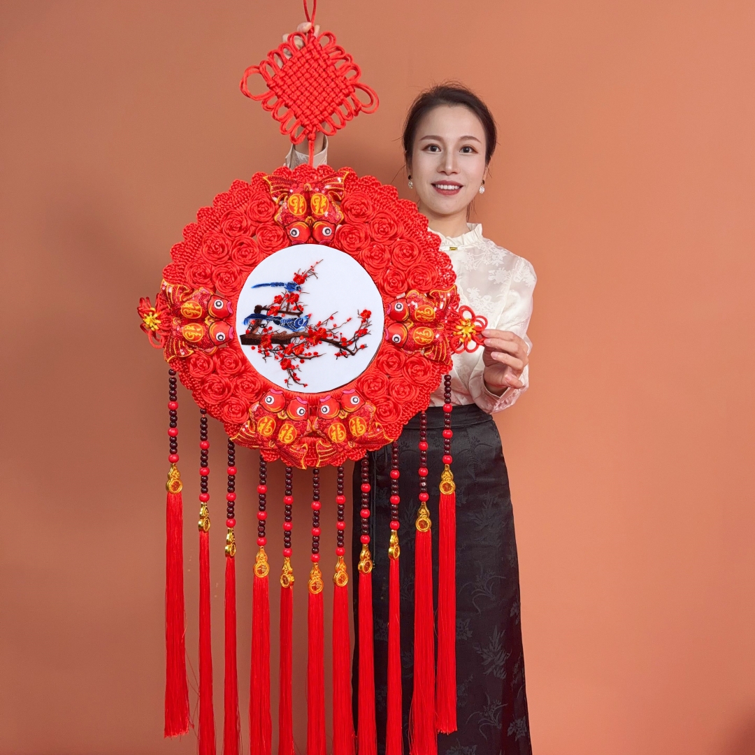 【苏绣款中国结】刺绣工艺中国结大气经典乔迁新居结婚饰品工艺品