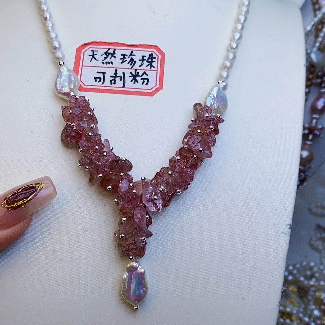 淡水珍珠颈饰银S925镶嵌