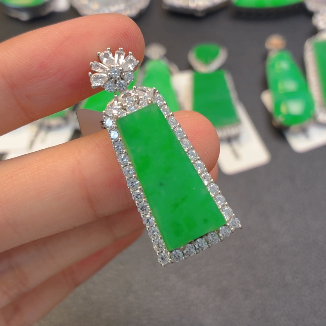 翡翠银S925镶嵌颈饰