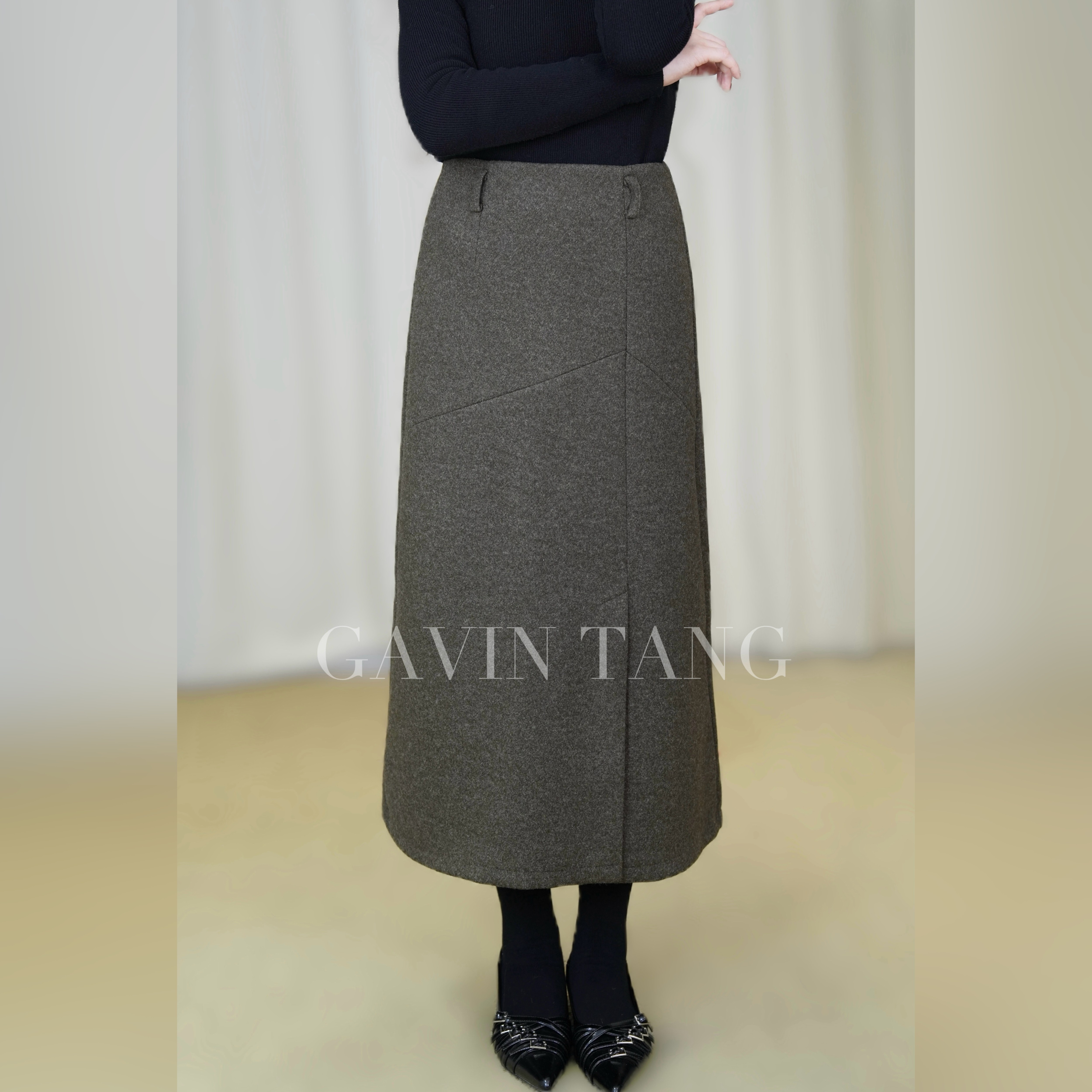 新中式｜小A摆呢子半裙