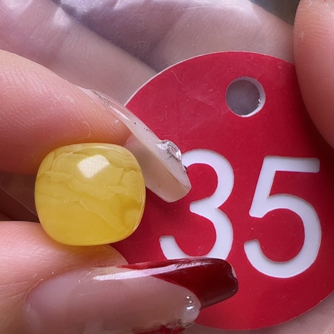 蜜蜡未镶嵌珠宝奇石11.2mm鸡油黄老型