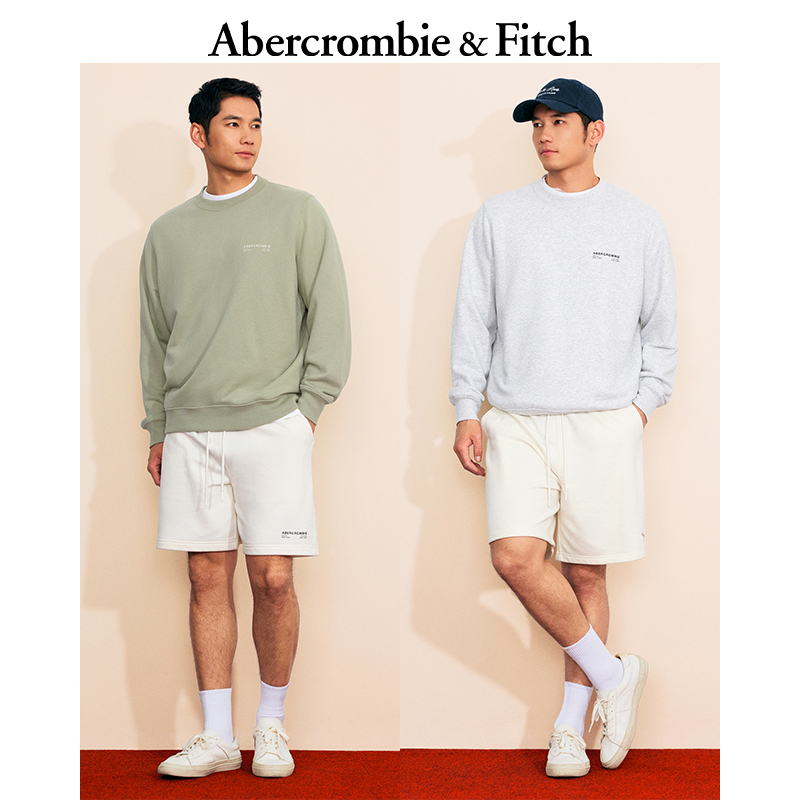 AF男装25春季美式复古毛圈布LOGO印花套头圆领卫衣122-5253