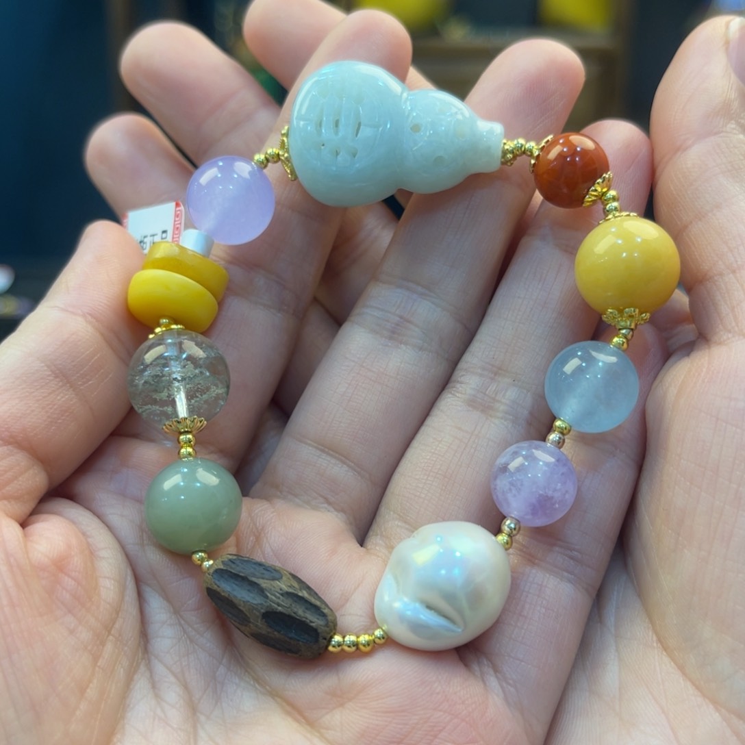 翡翠手链未镶嵌D***1手串多宝