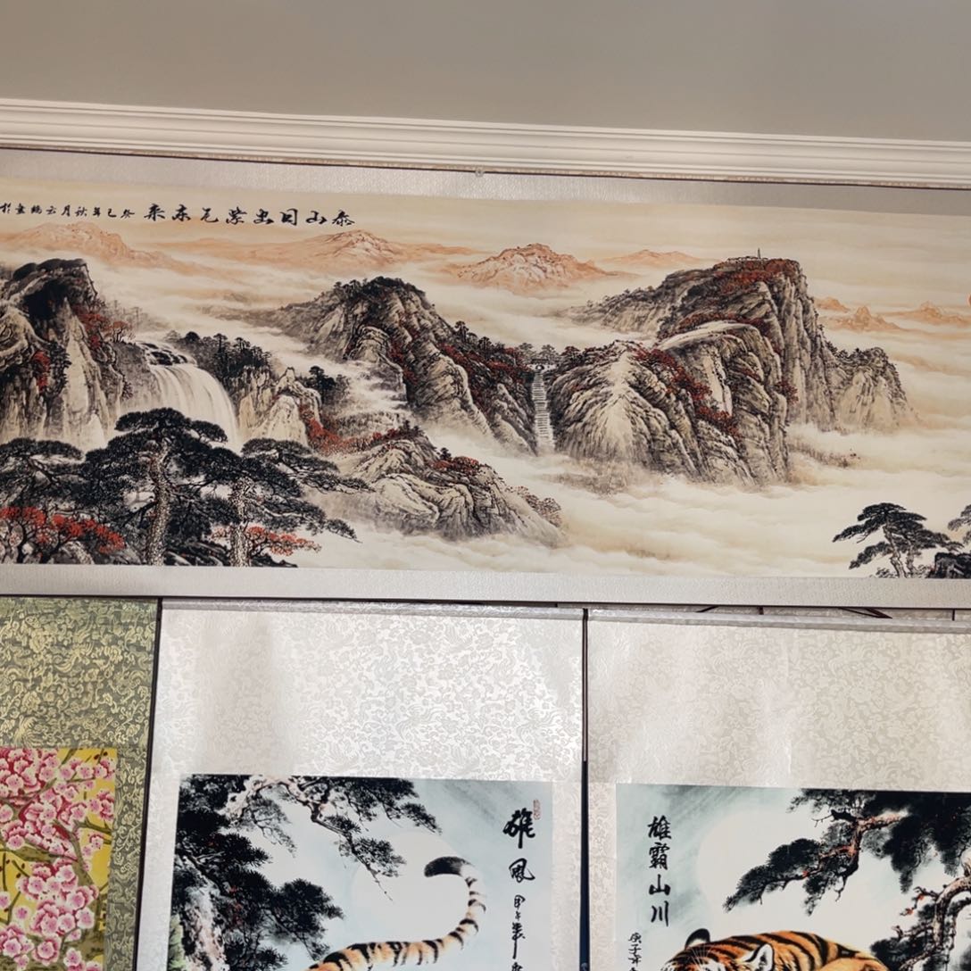泰山日出紫气东来三米大横幅东方美学装饰画300*100