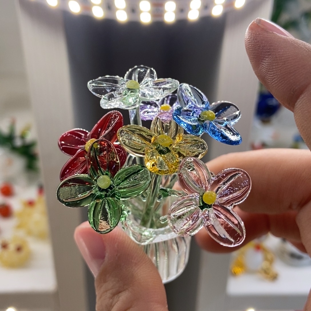 琉璃手工艺品七色花