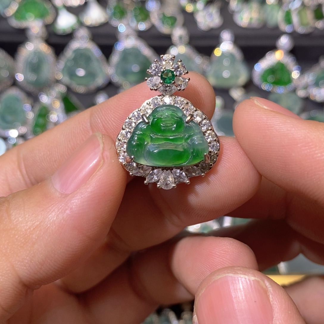 翡翠未镶嵌颈饰天然