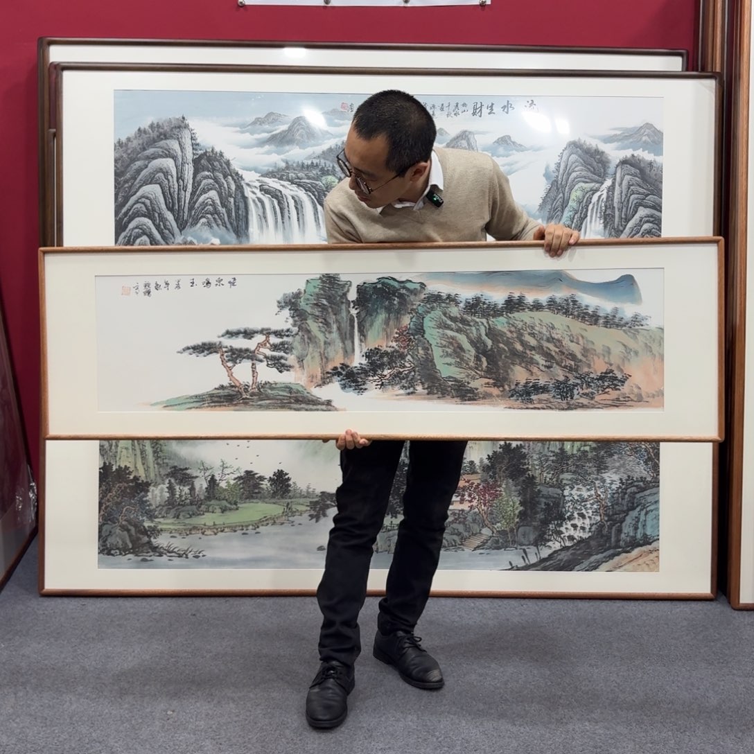 国画带框绘画160/45尺寸