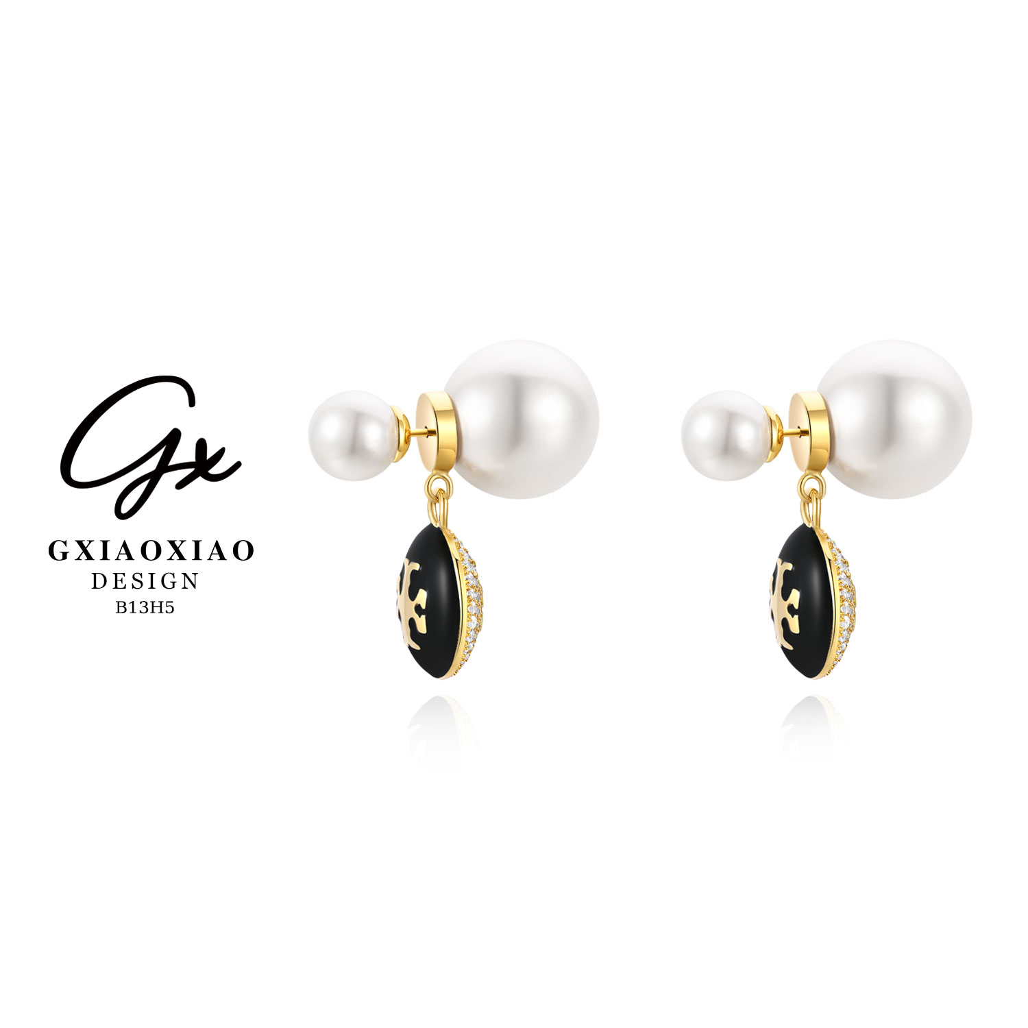 铜合金仿珍珠耳饰 GXX 时尚轻奢气质百搭法式耳环女款 B13H5