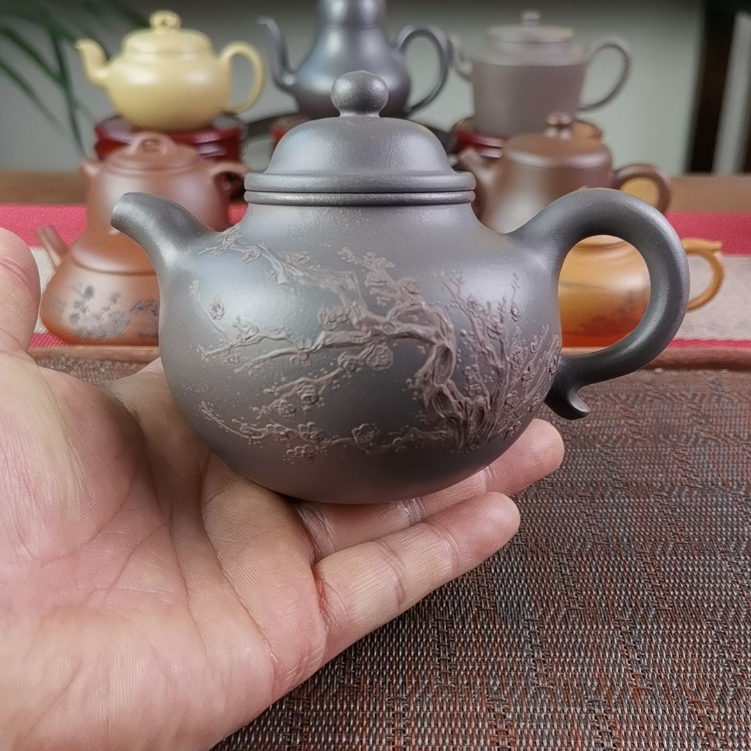 紫砂茶壶清灰泥大亨莲子350CC