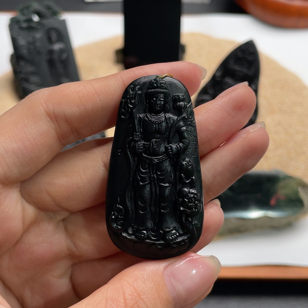 【闪购商品】定制翡翠未镶嵌墨翠