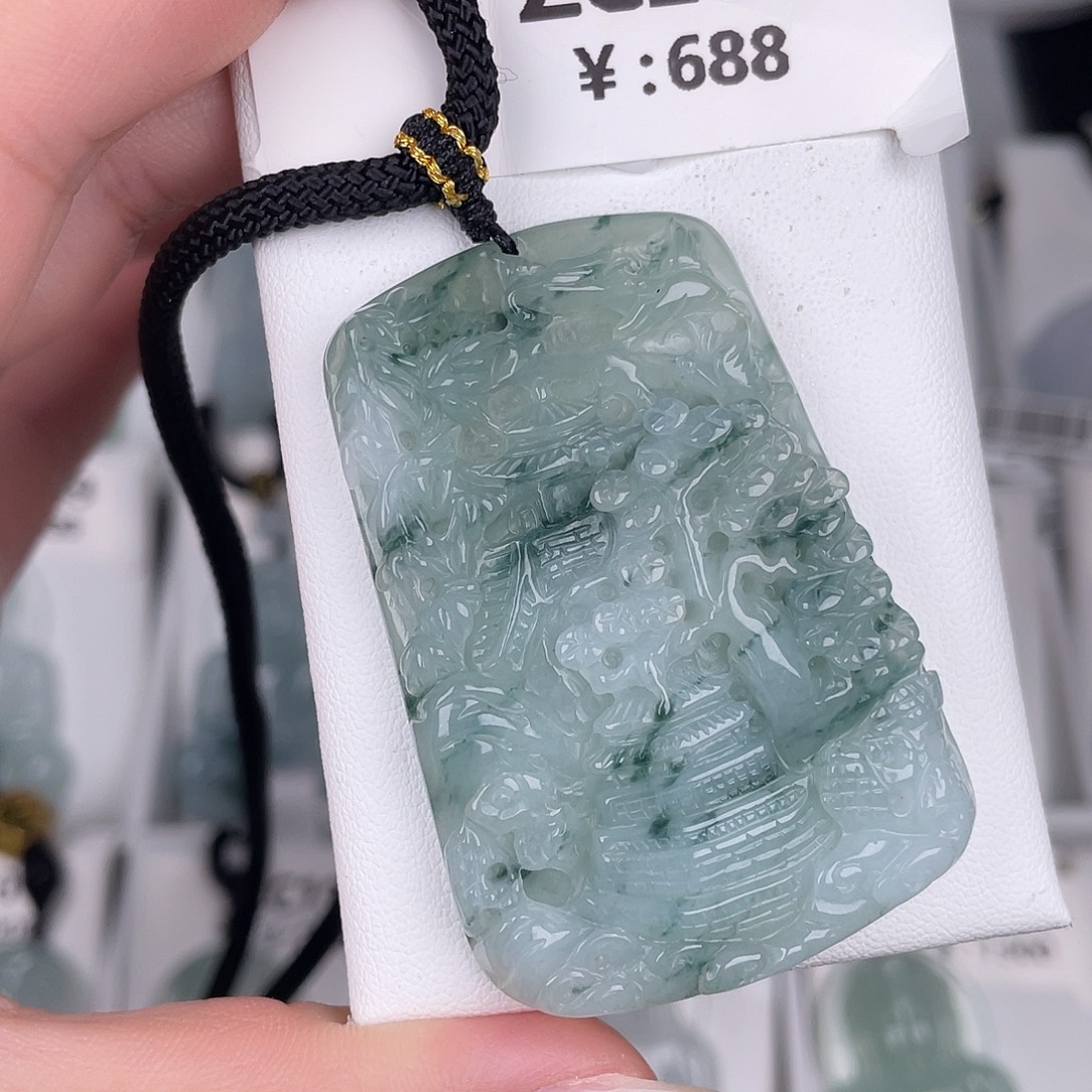 翡翠未镶嵌颈饰zc203