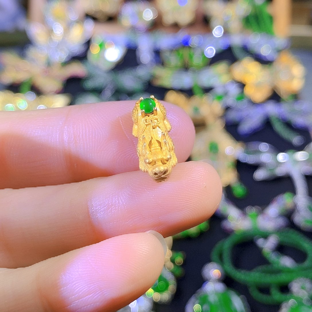 吊坠(不含链)银S925镶嵌翡翠