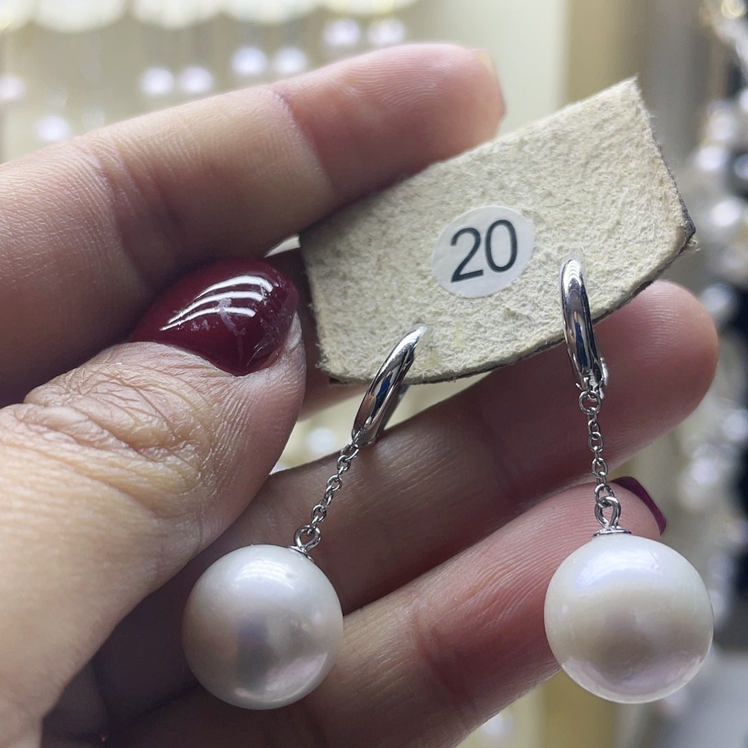 淡水珍珠耳饰银S925镶嵌