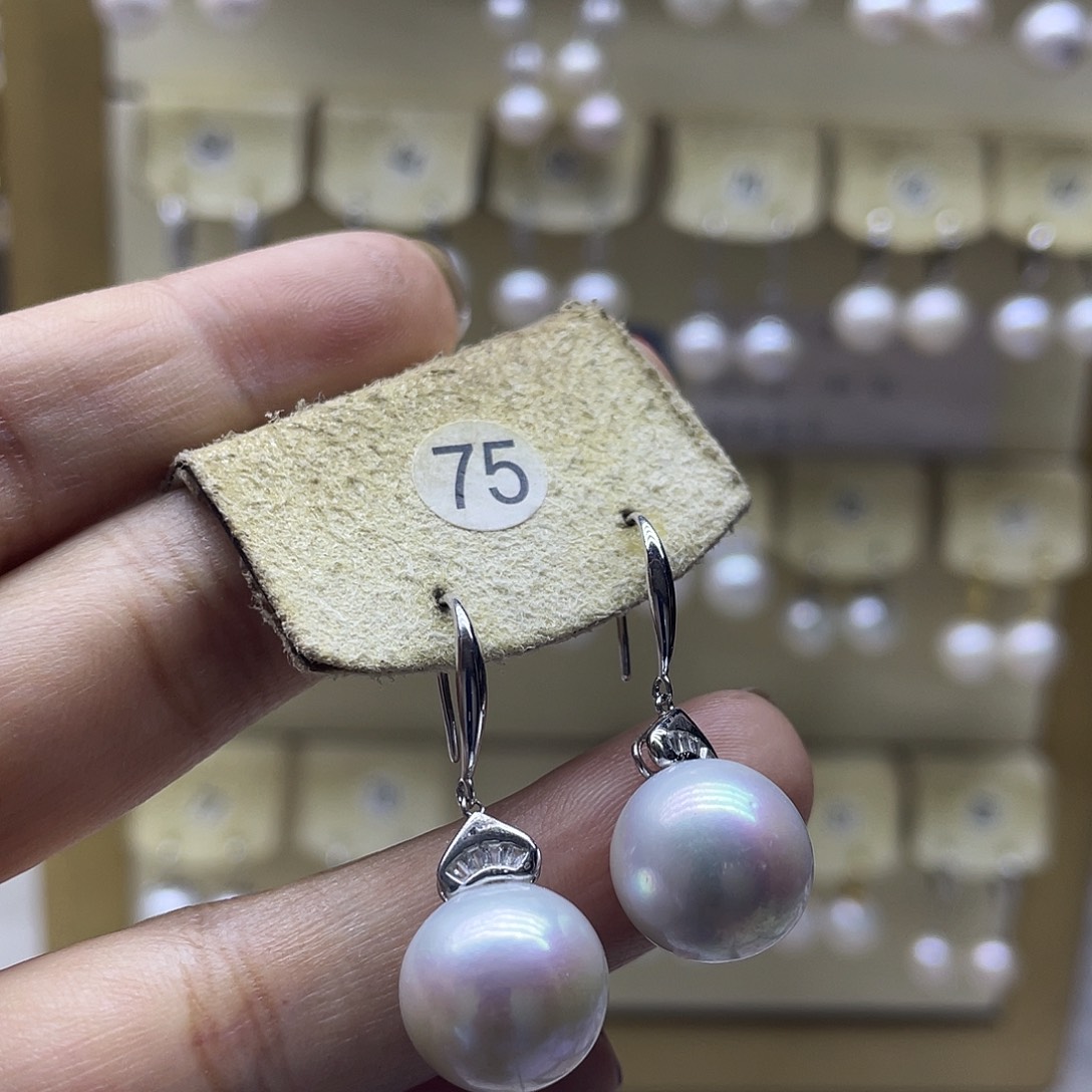 淡水珍珠耳饰银S925镶嵌