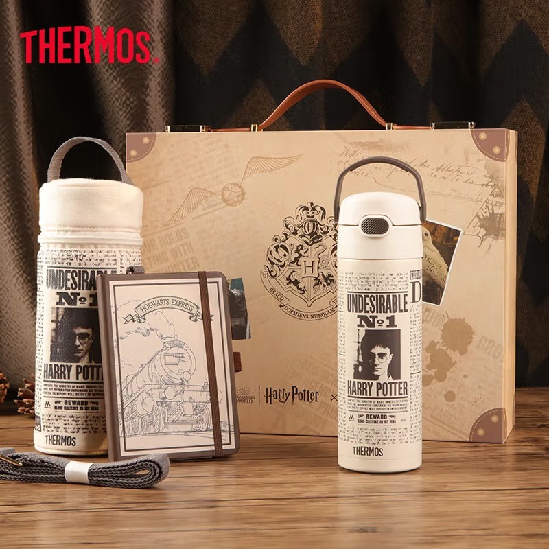 膳魔师儿童保温杯哈利波特联名吸管水杯500ml礼盒装学生杯子TCKL
