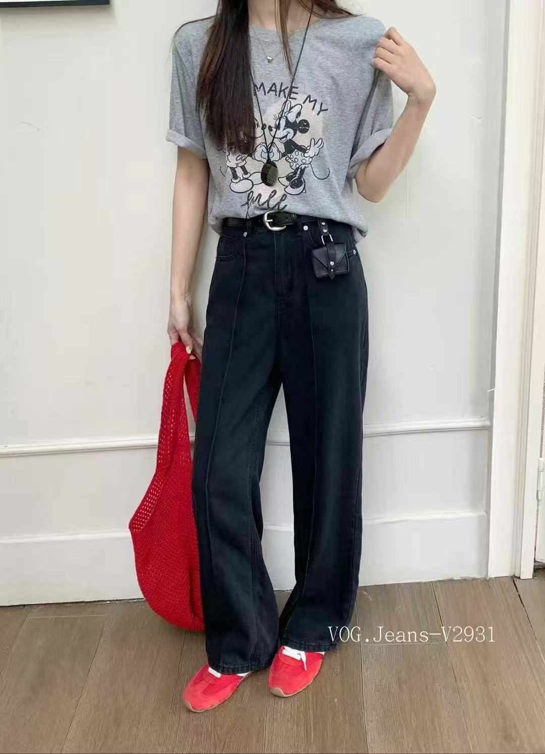 2025高级感莱赛尔夏季新款休闲时尚百搭软牛仔阔腿裤H5825