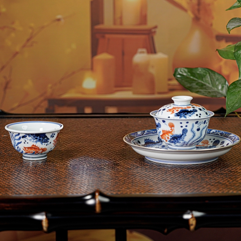 【墨舍柴窑】矾红满鳜茶道套组景德镇陶瓷茶具