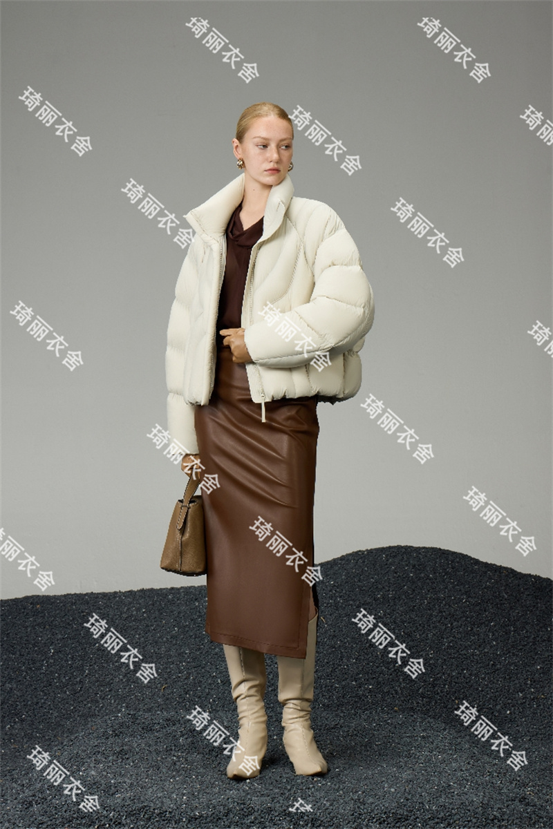 鹅绒服新国标90绒加厚高端欧货冬季新款立领防风羽绒服外套