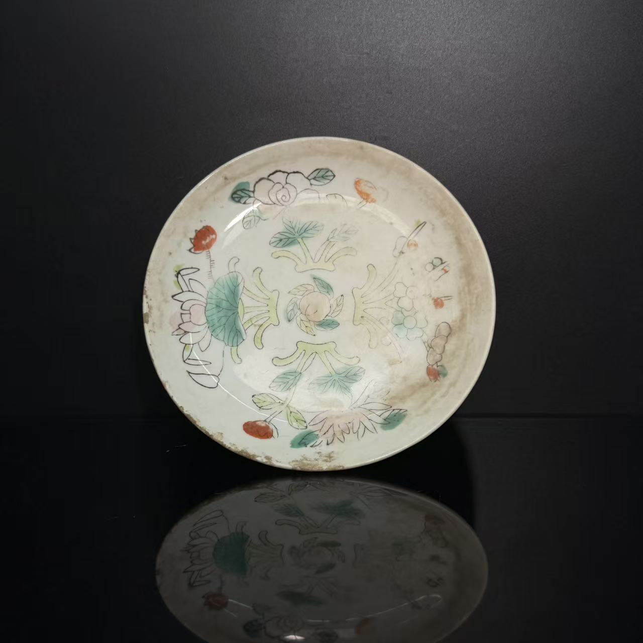 Lot2-粉彩花卉盘-清代年制款直径16.5cm-DZ11190001001024-9