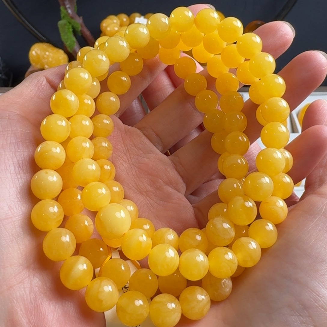 蜜蜡毛衣链未镶嵌