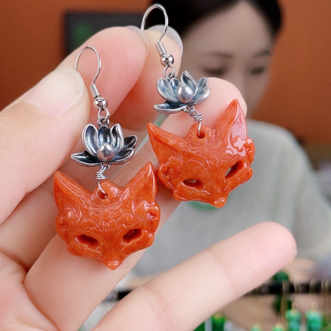 翡翠未镶嵌耳饰饰品