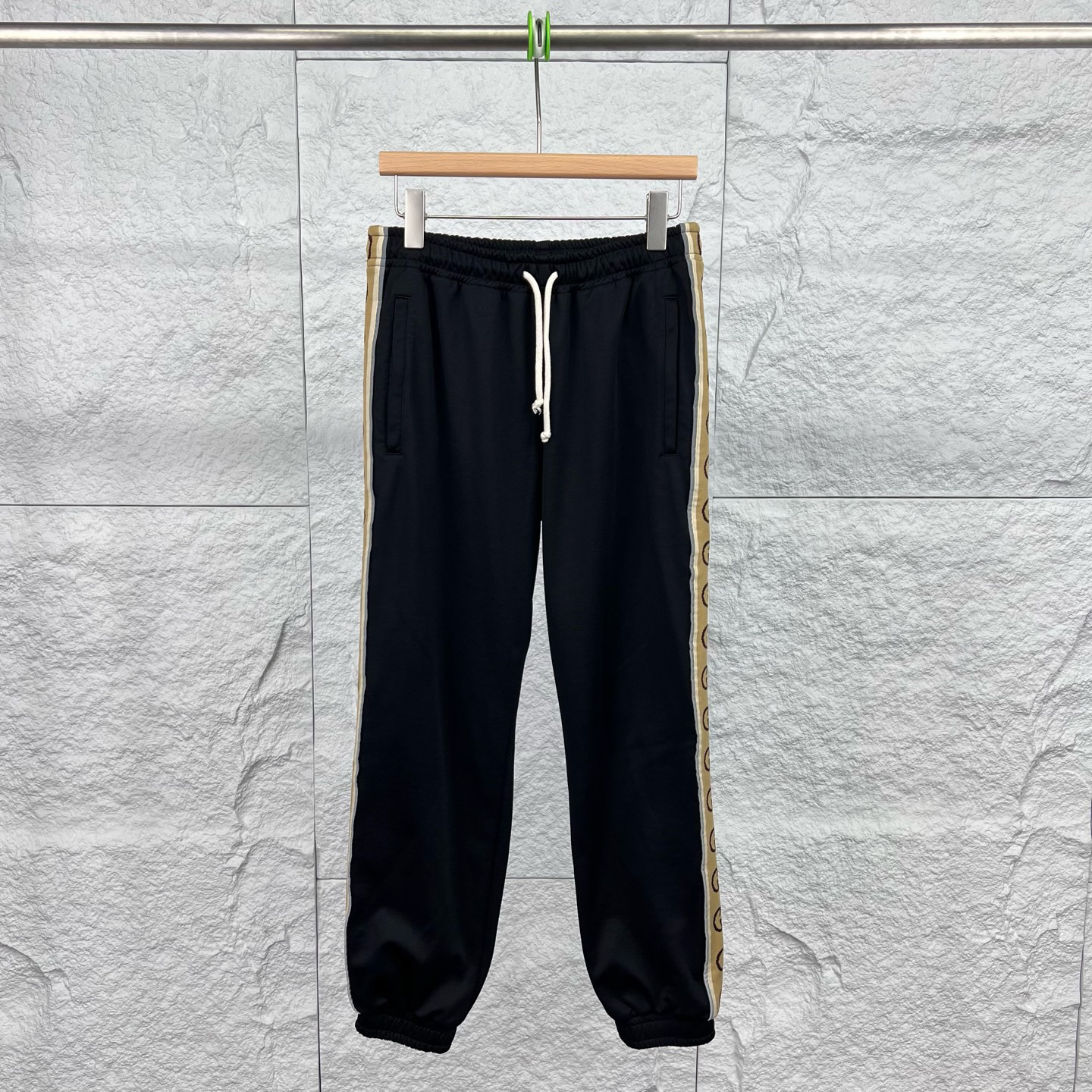 99新 GUCCI/古驰 XS码/黑色3M反光百搭男装休闲长裤/14384816