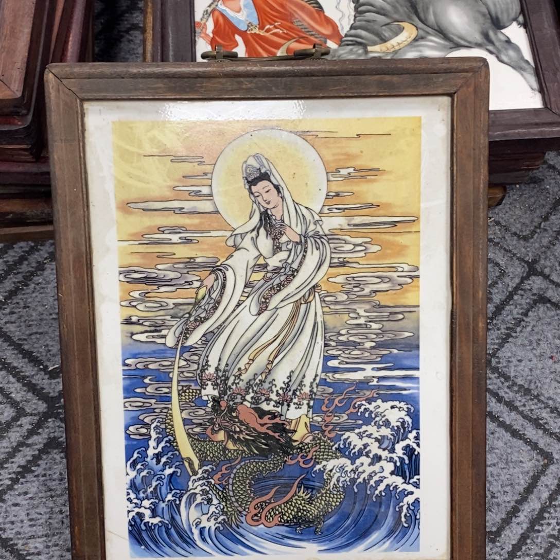 瓷片景德镇瓷板画柴窑烧制37*28