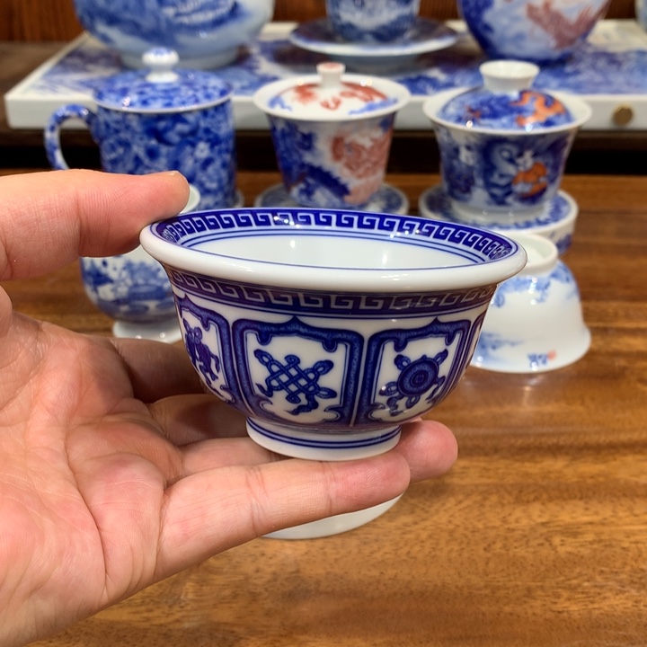 晓月柴窑 八宝主人杯