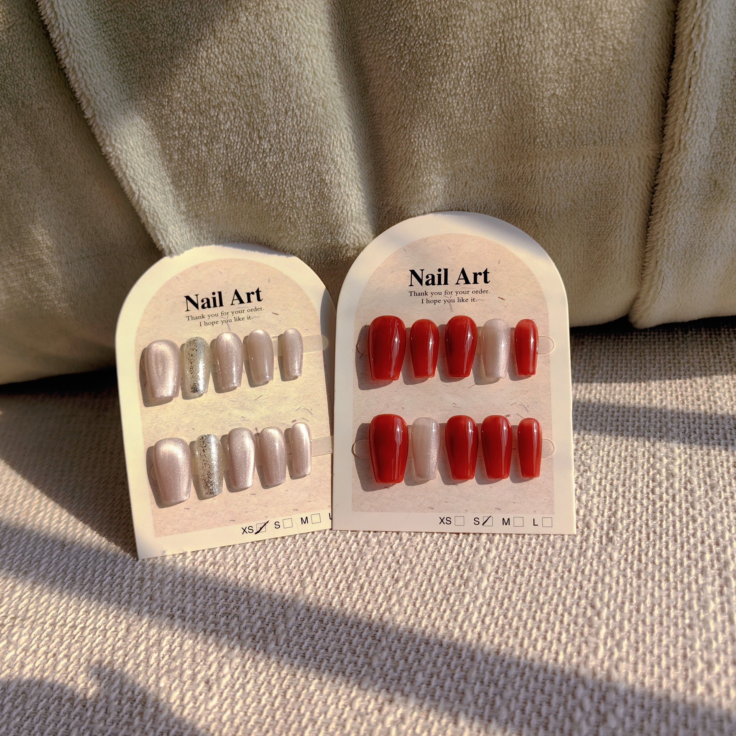 星意纯手工穿戴甲简约百搭款酒红斩男色跳色猫眼显白气质