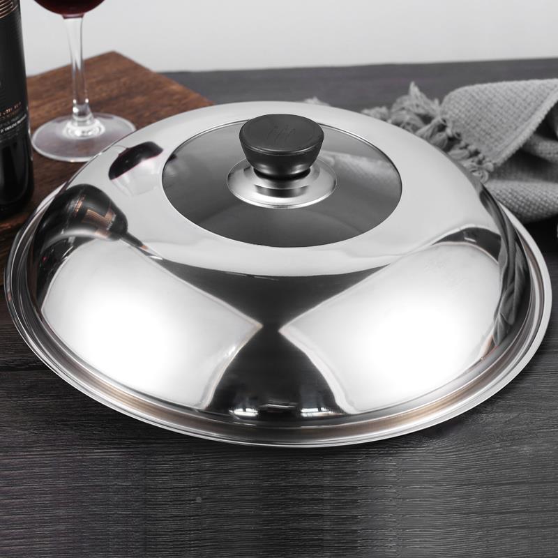 玻璃盖不锈钢锅盖家用炒菜锅蒸锅汤锅奶锅盖子辅食锅可视锅盖通用