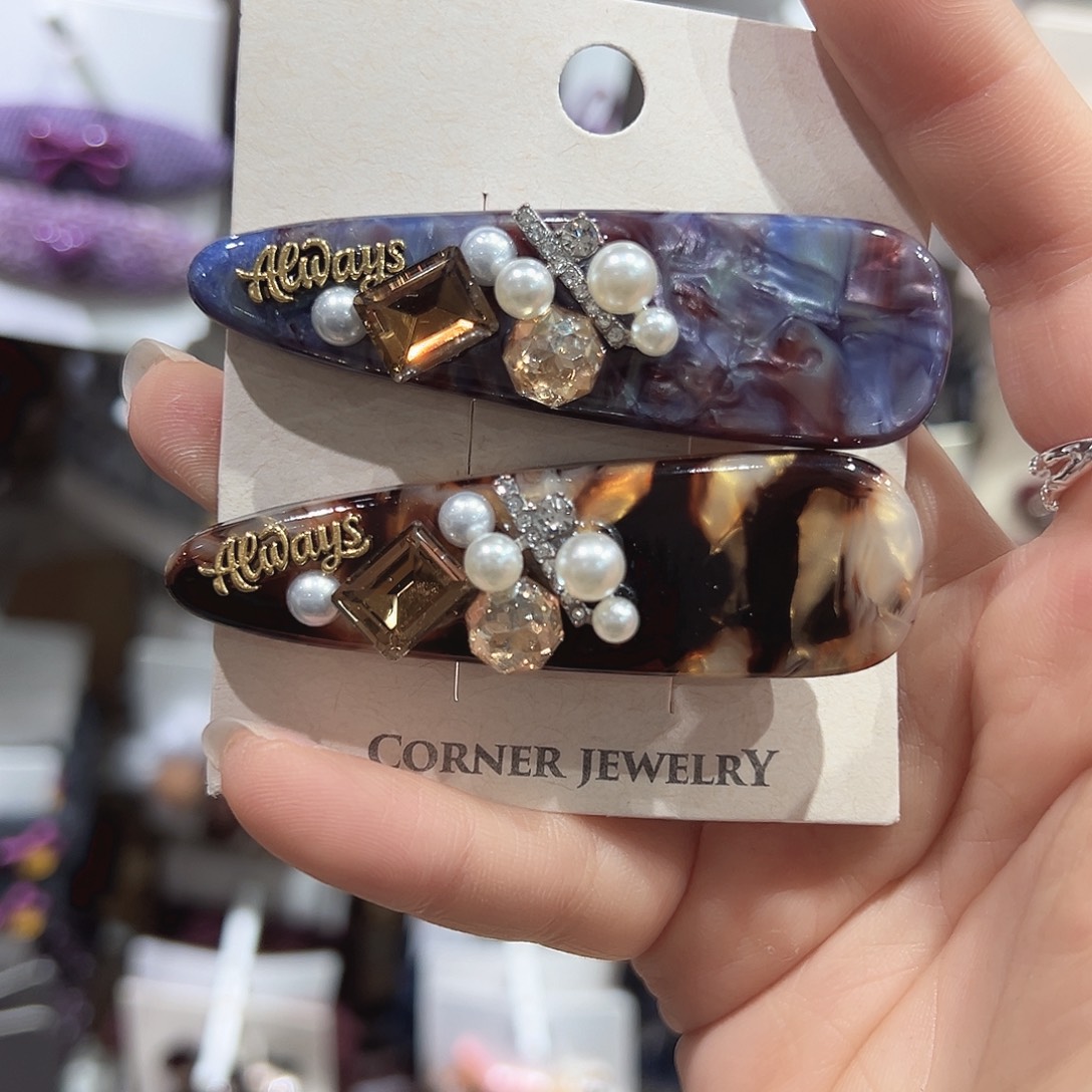 非金属晕染拼色鸭夹