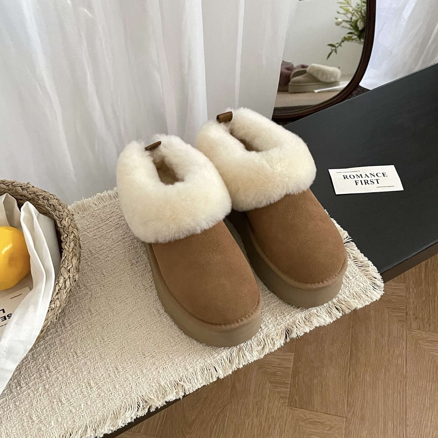 2025秋冬季新款U家gg雪地靴名族保暖增高定制毛毛一体周冬雨同款