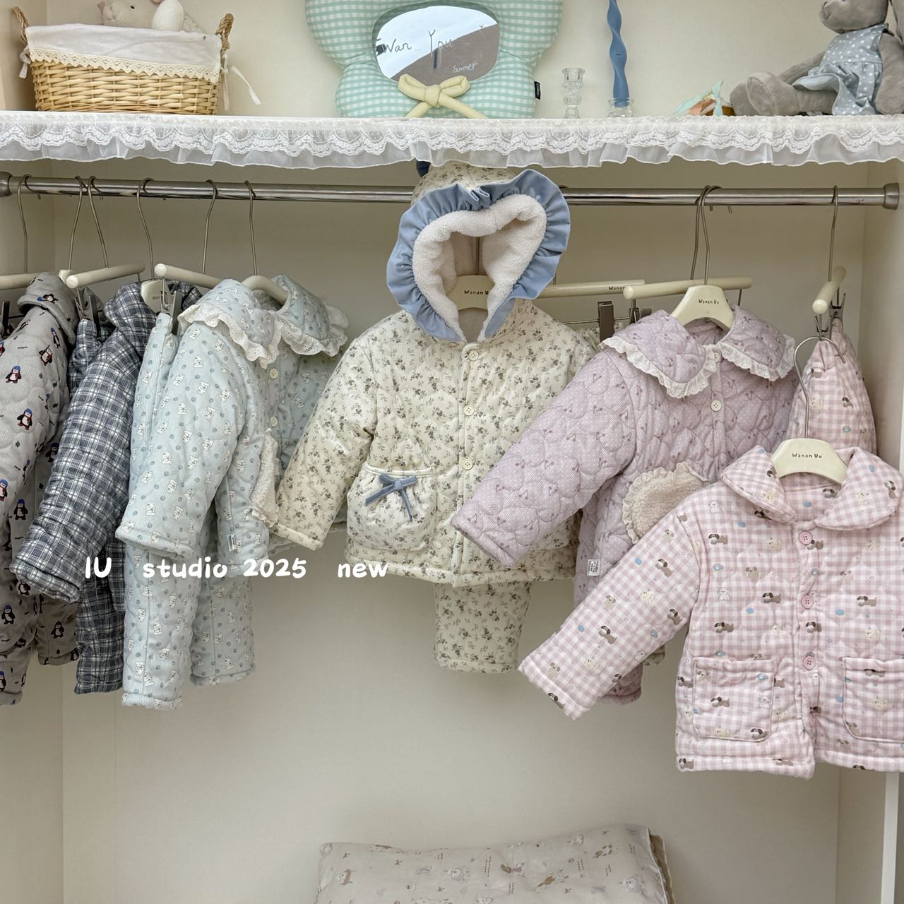  【艾柚】冬季新款三层夹棉加厚保暖儿童翻领卡通家居服睡衣iu169