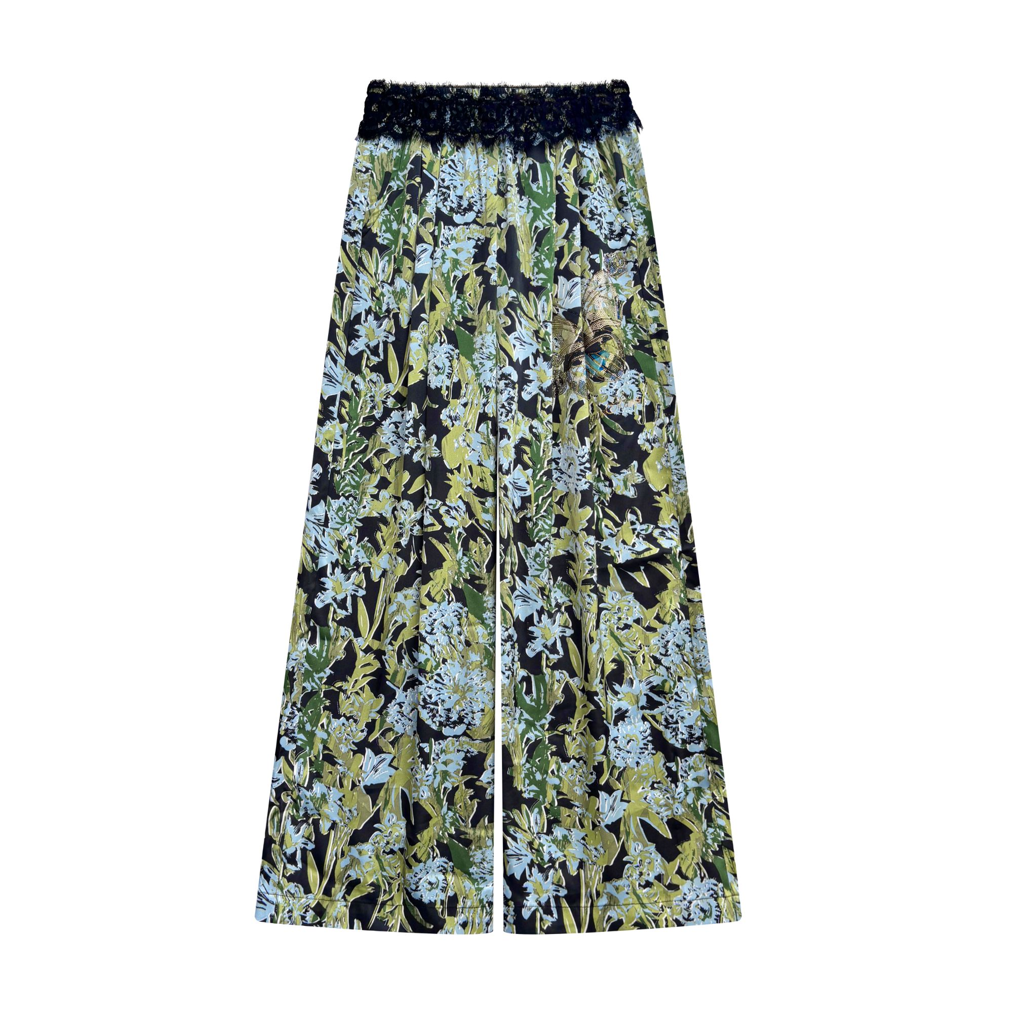 2025新款时尚烫钻休闲气质百搭印花裤子#2738