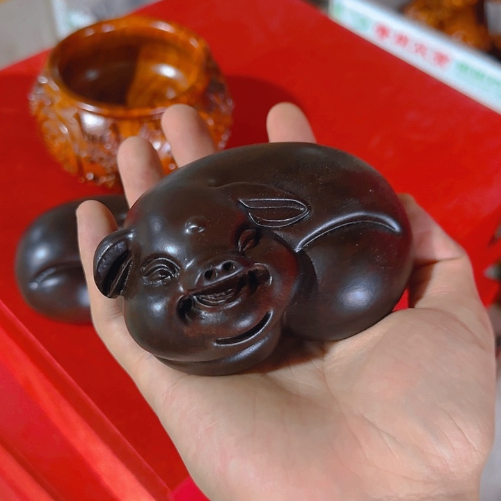 木黑檀木12福猪一只