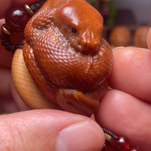 橄榄核把件蛇单子竹环穿配3.3左右