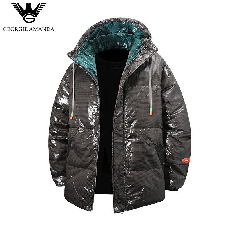 短款冬季男士保暖休闲连帽外套冬